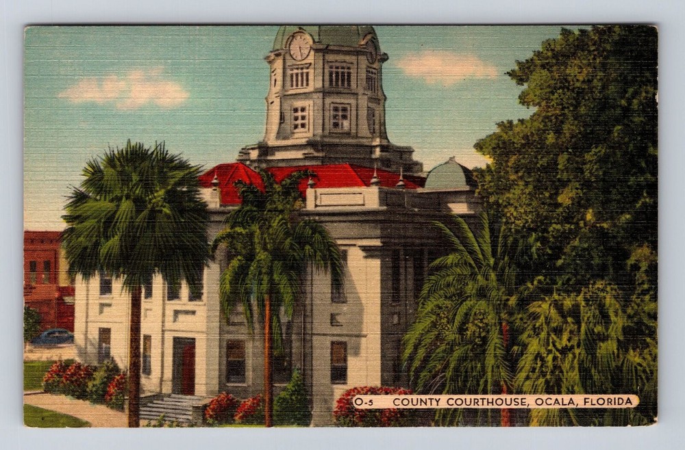 Ocala FL-Florida, County Courthouse Clock Dome, Demolished 1965 Vintage Postcard