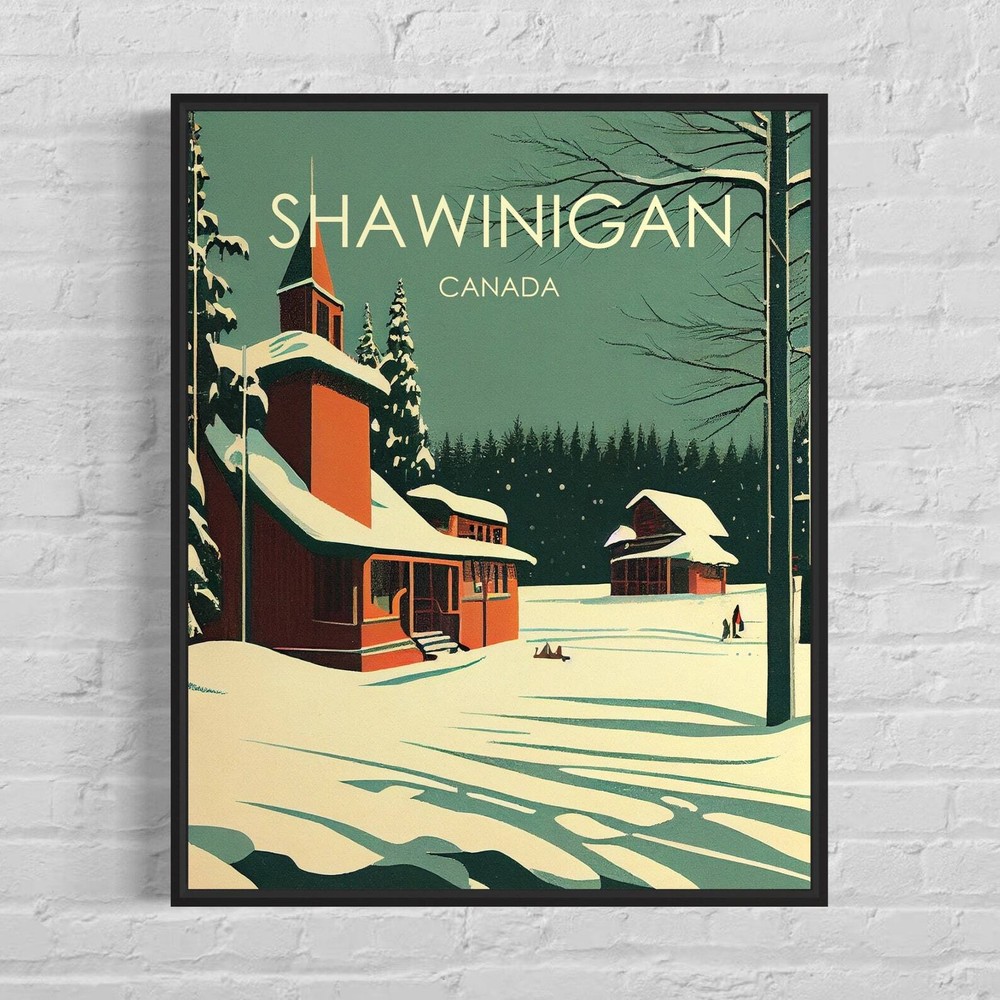 Shawinigan Canada Retro Art Print Shawinigan Wall Art Illustration Shawinigan