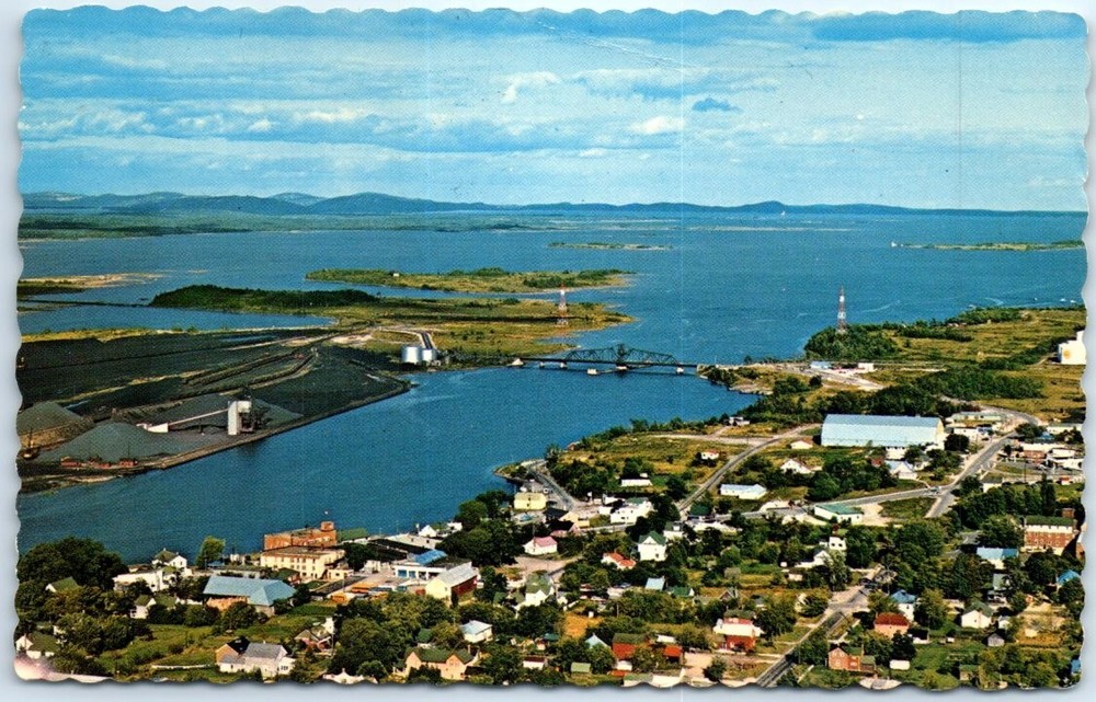 Postcard - Aerial View of Little Current, Manitoulin Island - Canada