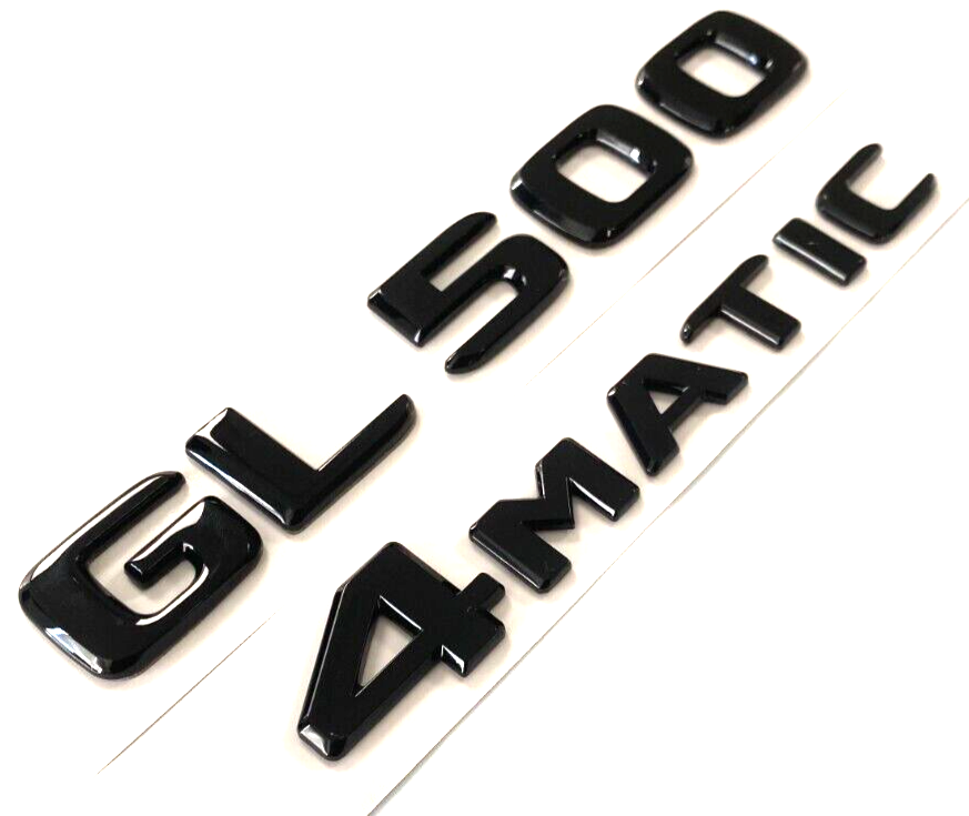 2 BLACK GL500+4MATIC FOR MERCEDES REAR TRUNK EMBLEM BADGE NAMEPLATE DECAL NUMBER
