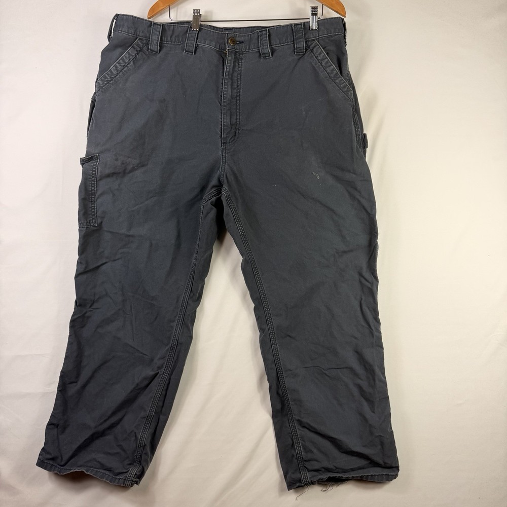 Carhartt B151 Men's 44x30 Duck Canvas Loose Fit Carpenter Work Pants Navy Blue