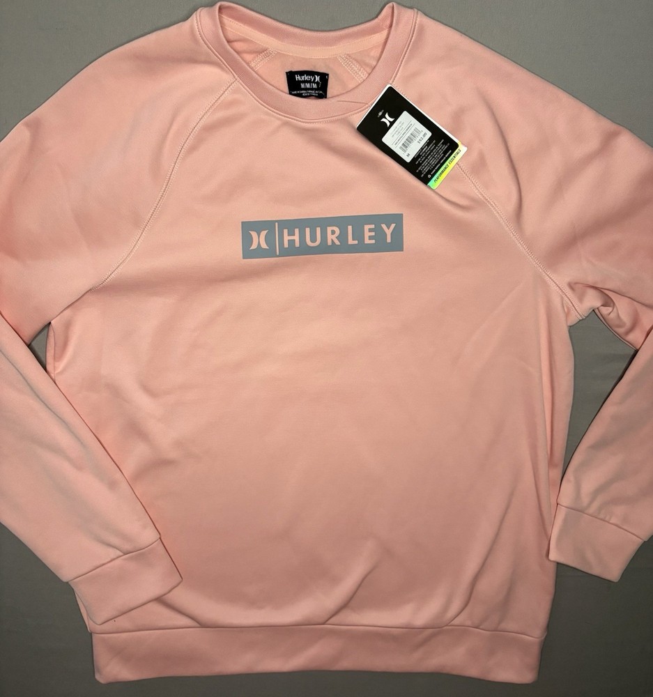 HURLEY Womens Pullover Crewneck Sweatshirt Size Medium Pink NEW WITH TAGS