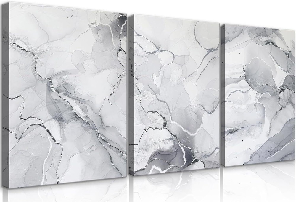 BJVJKSU Gray White Wall Art Modern 16