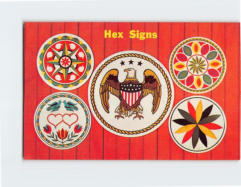Postcard Hex Signs Greetings From The Pennsylvania Dutch Country PA USA