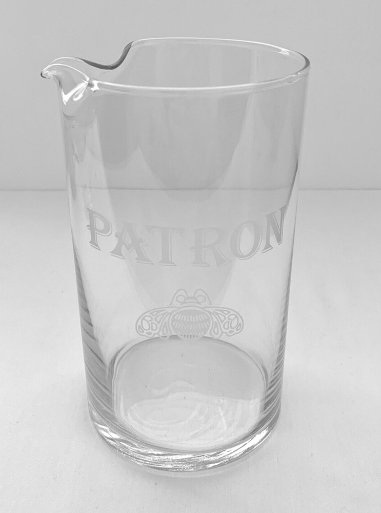 PATRON TEQUILA GLASS COCKTAIL MIXING PITCHER BEE LOGO