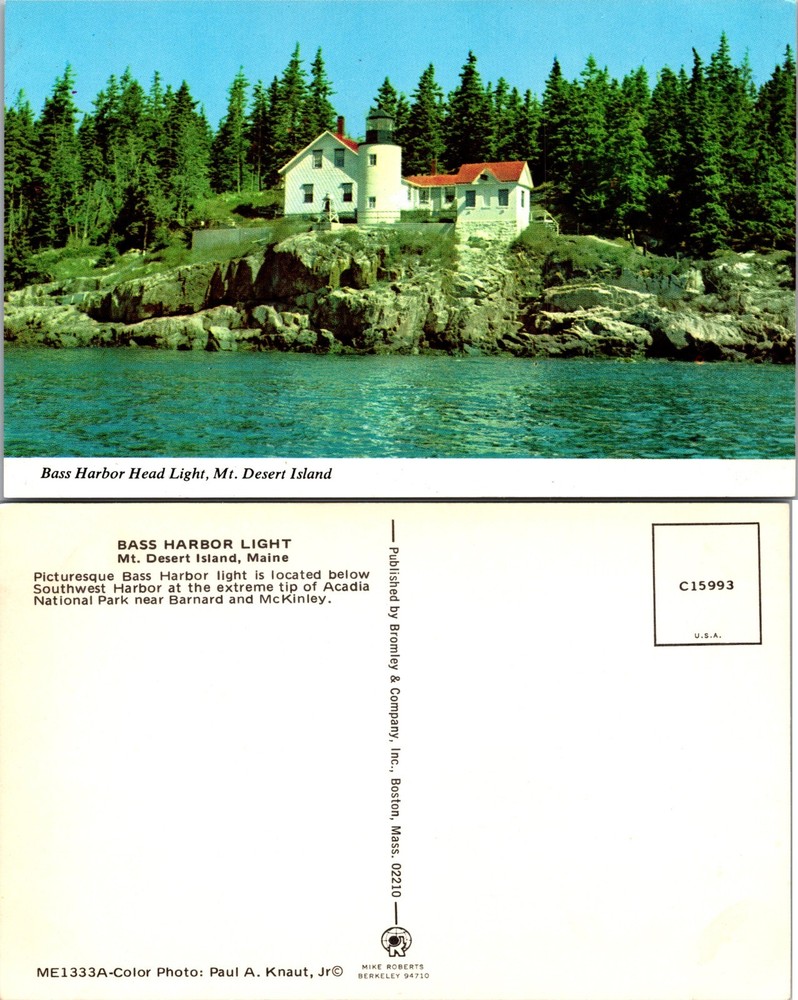 Bass Harbor Light Mt Desert Island Acadia National Park Maine ME Postcard-image