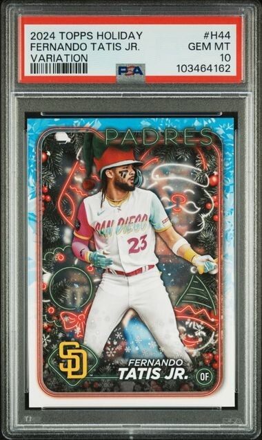 2024 Topps Holiday Image Variation Elf Hat #H44 Fernando Tatis Jr Padres PSA 10