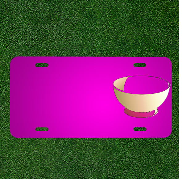 Create Your Unique Custom Car License Plate with Personalized Names and a Bowl Empty Dish Design for a Stylish Touch
