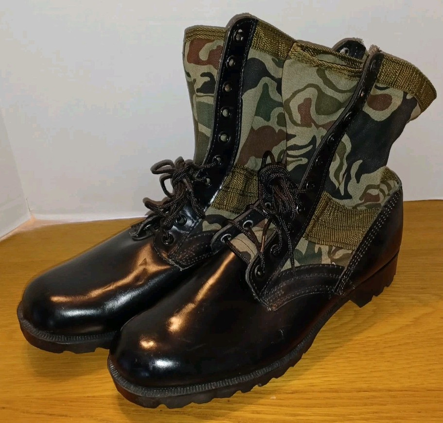 Vintage Rothco US Military Green Camo Jungle Combat Boots Size 12R