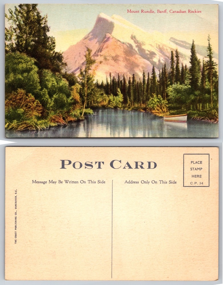 Mount Rundle Banff Canada River Pines Postcard