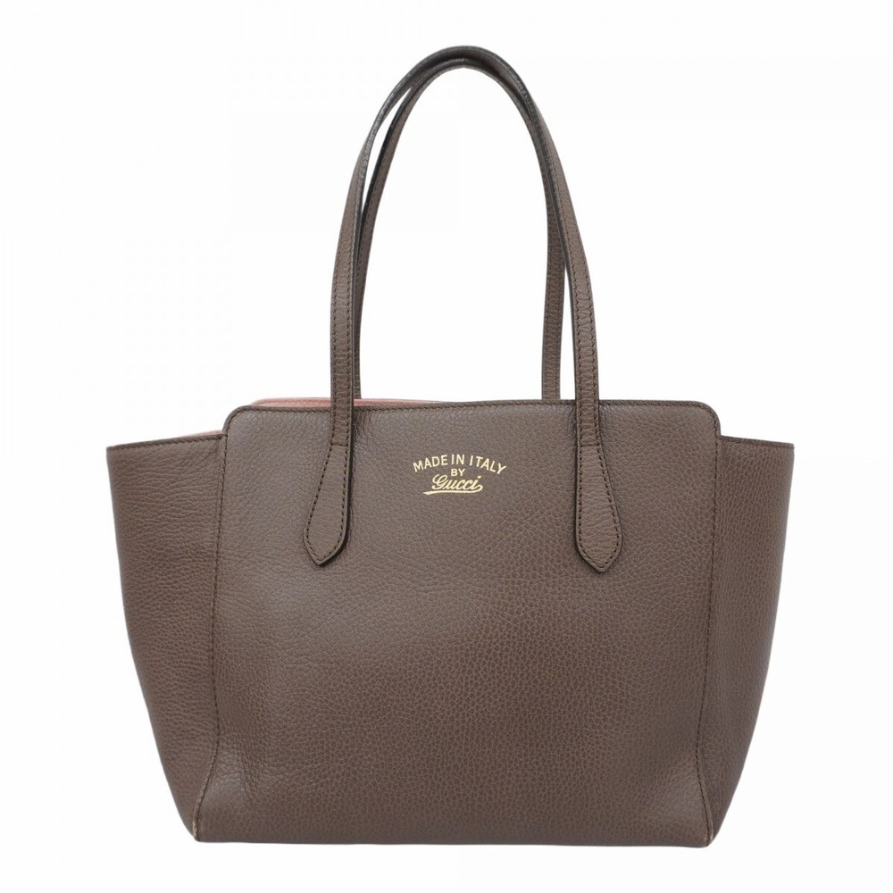 GUCCI Swing Tote Bag in Pink Leather with Gold Hardware 354408 251245