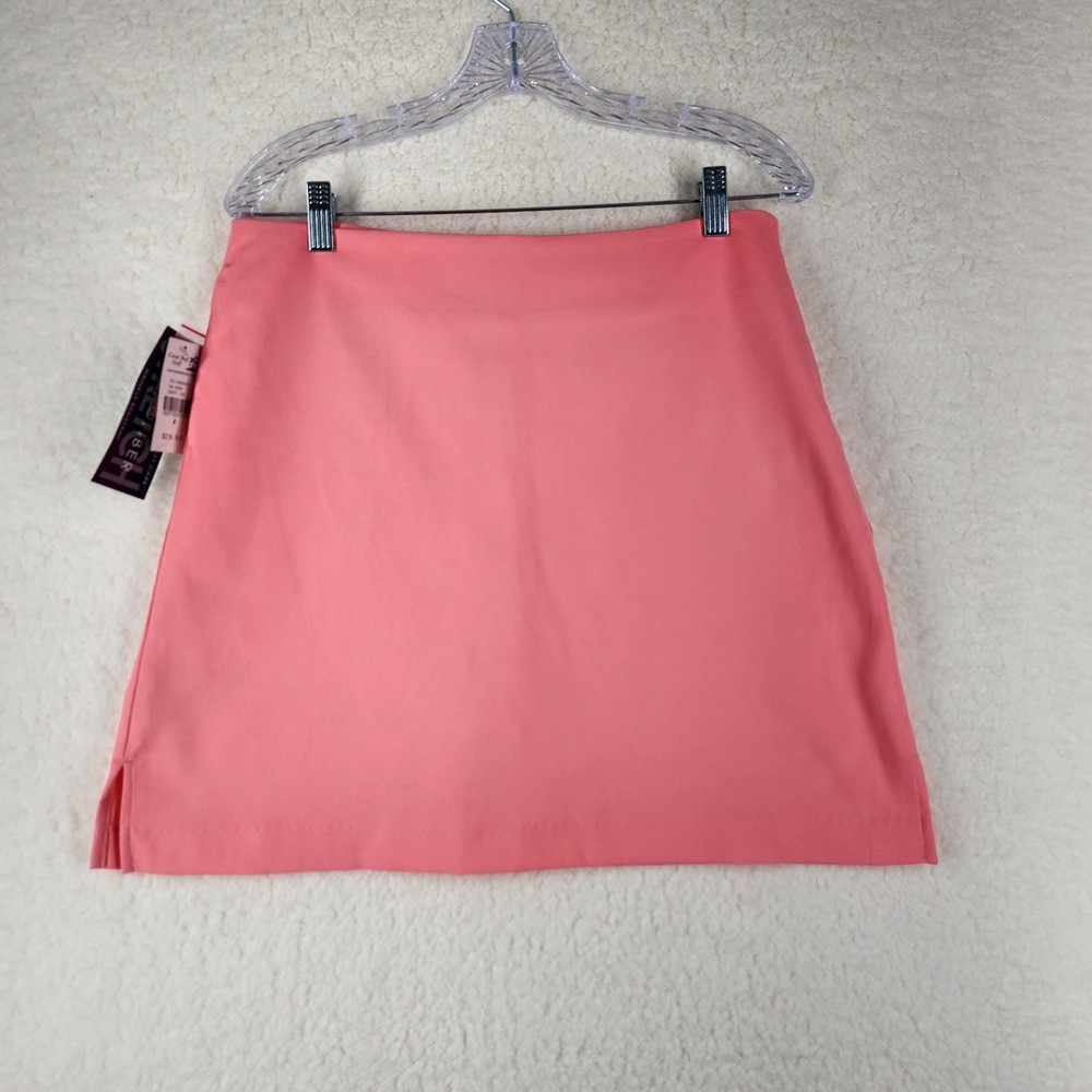 Coral Bay Golf Pickle Ball Ladies Skort Size 8 Coral Zip Side Back Pocket NWT