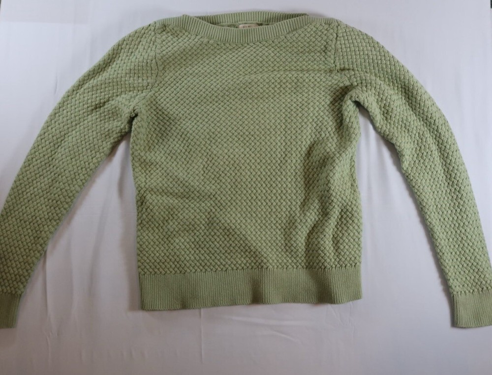 LL Bean Knit Sweater Women’s Medium Pistachio Green Prep Coastal Pullover