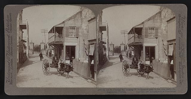 Photo:St. Augustine Florida Old St George St Spanish Gate Ox Cart 1905