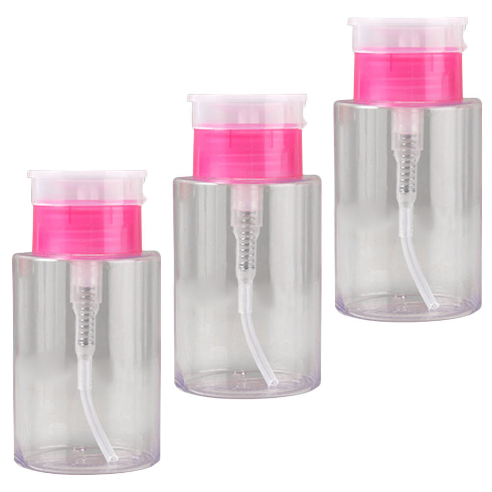 3 Pcs Bottles Empty Pump for Face Cream Nail Remover Portable