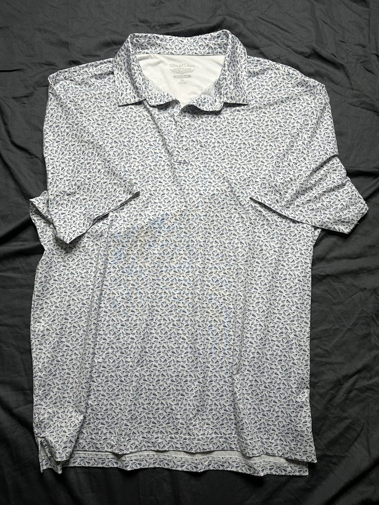 Straight Down Men's Performance Golf Polo Shirt Size XL
