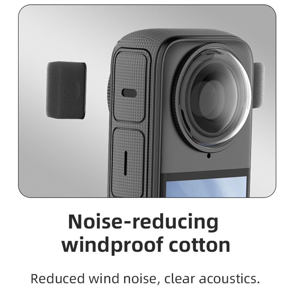 Camera Mic Windscreen Noise Reduction Sponge Muffler Windproof Case For Insta360