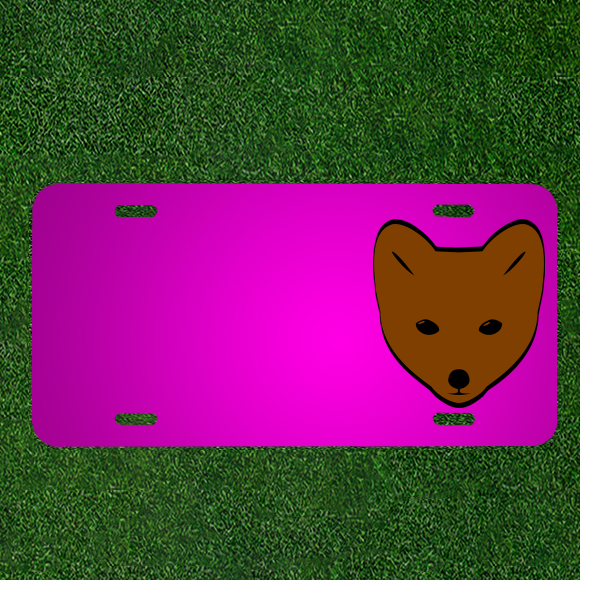 Custom Brown Fox Nature Car License Plate with Personalized Name Addition