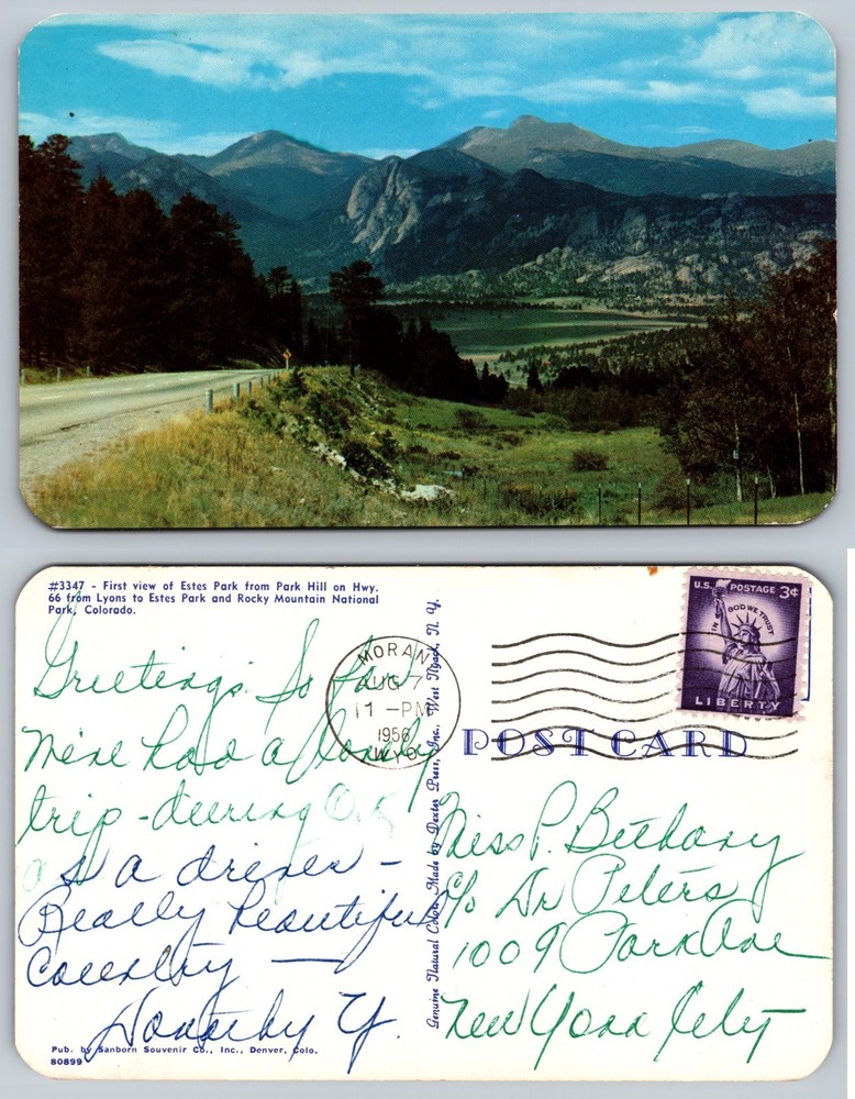 Estes Park CO Mountain Highway Landscape Postcard