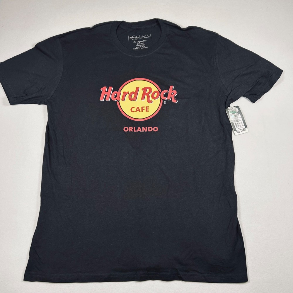 Hard Rock Cafe Orlando T-Shirt Classic Logo Black Graphic Tee Mens XL NWT