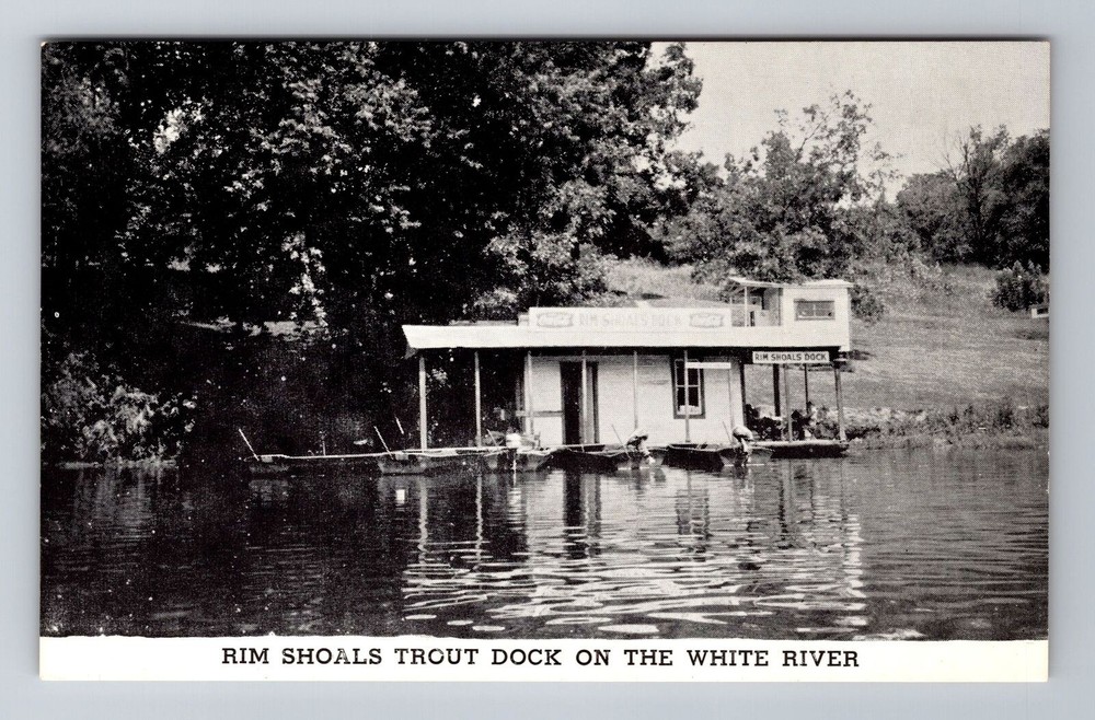 Mountain Home AR-Arkansas, Rim Shoals Trout Dock, Antique Vintage Postcard