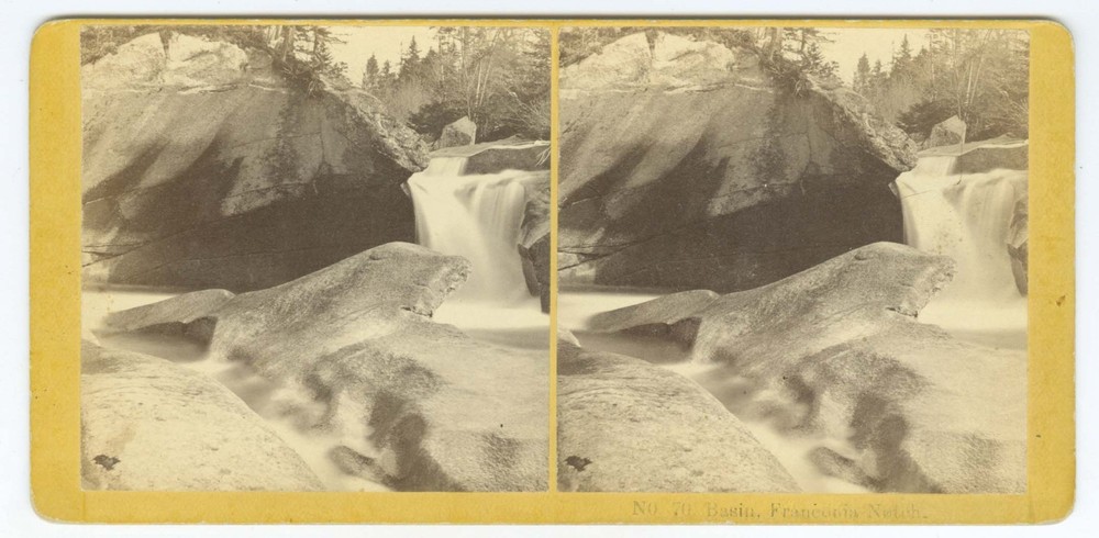D1379~ NEW HAMPSHIRE – #70 Basin Franconia Notch c.1860s Stereoview, Kilburn