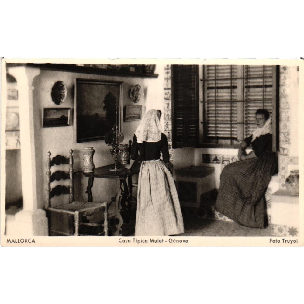 Vintage Mallorca Postcard Casa Tipica Mulet Genova Spain Foto Truyol Traditional