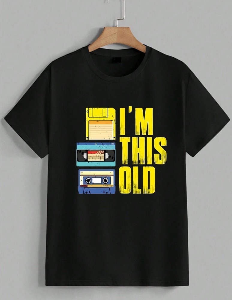 I'm This Old Retro 80s 90s Floppy Disk Cassette Tape Nostalgic T-Shirt Unisex