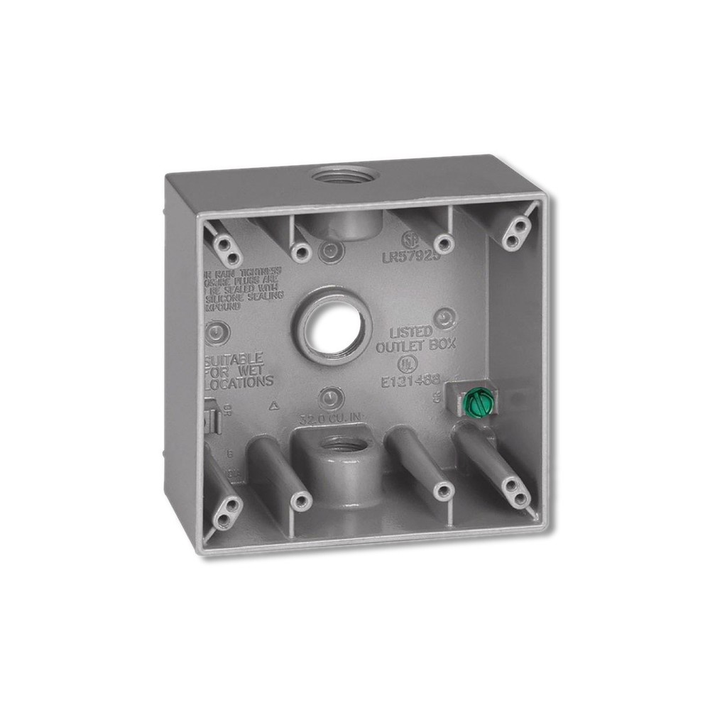 Sigma Engineered Solutions New Work 31 cu in Square Metallic 2 gang 14352