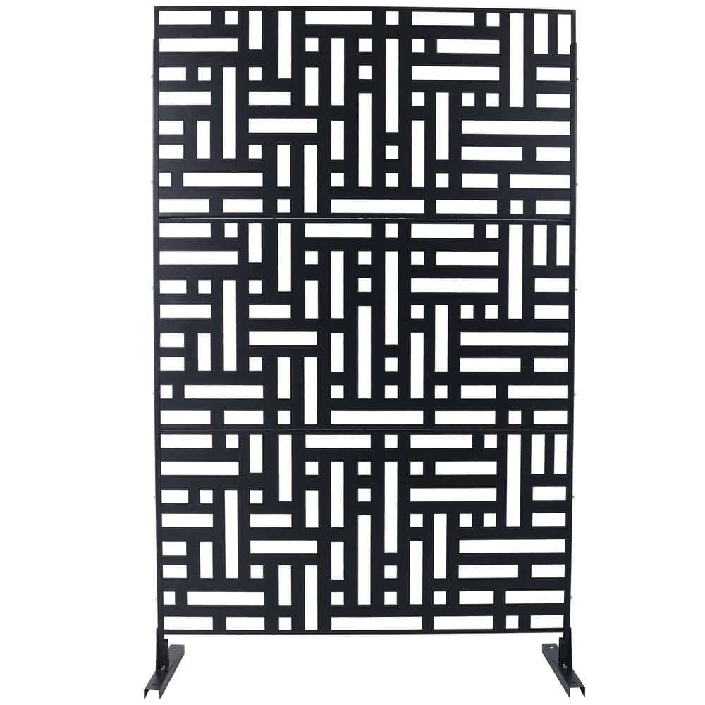 4 ft.x 6.33 ft.Outdoor and Indoor Freestanding Steel Squared Flat Privacy Screen