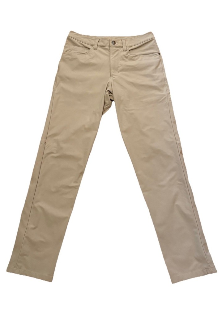Lululemon ABC Warpstreme 5 Pocket Pant Mens 28 Classic Fit Beige Khaki Good