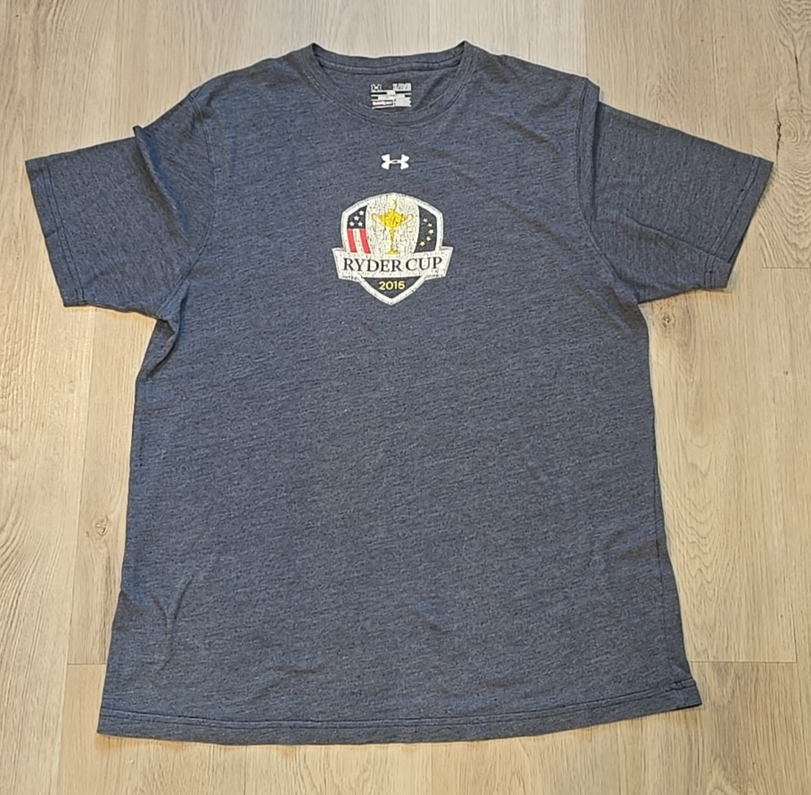 2016 Ryder Cup Hazeltine T-Shirt Gray/Blue XL Under Armour Loose Fit Super Soft