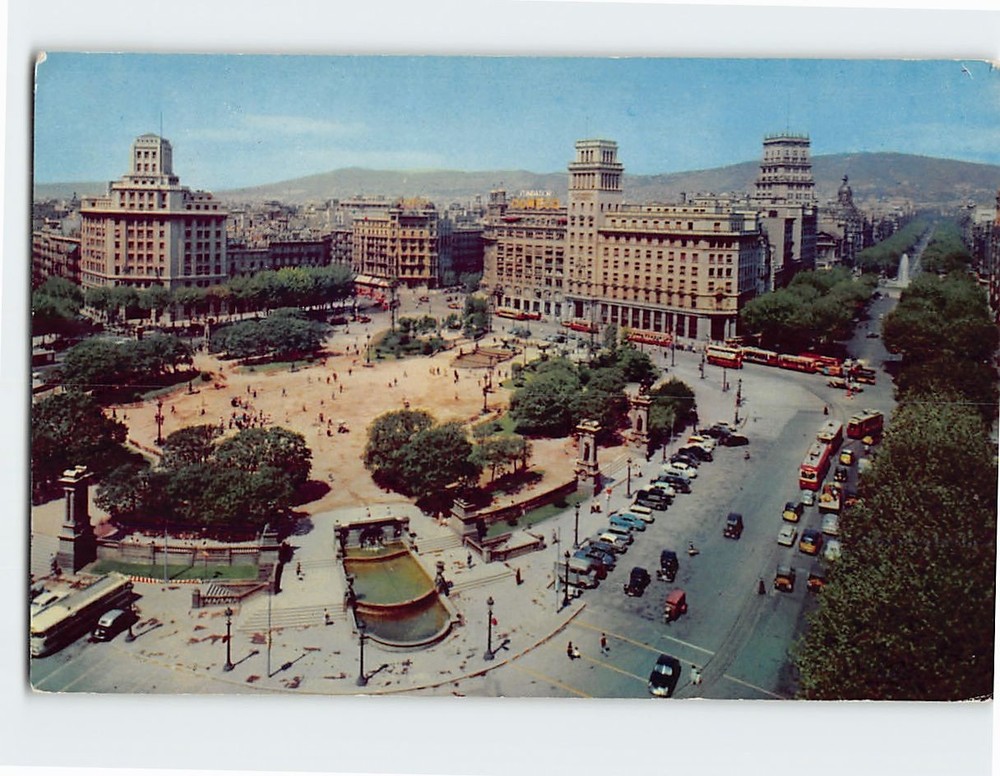 Postcard Catalonian Square Barcelona Spain