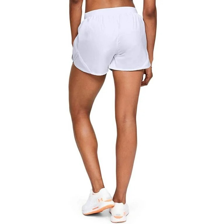 Under Armour Shorts Women's 3XL Fly-By 2.0 Running & Gym White/Gray Heatgear New
