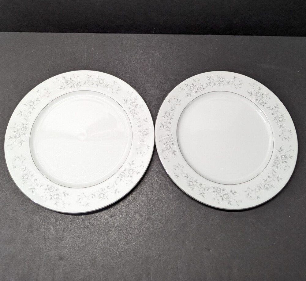 Platinum Rose Fine China of Japan Dinner Plates Set of 2 - 10 3/8