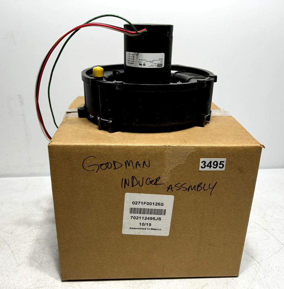 Fasco 7021-12495 Draft Inducer Motor 115V Single Phase 3300 RPM 2 Speed 1/32HP