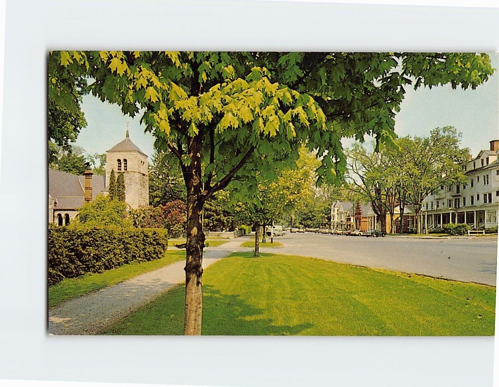 Postcard Main Street Berkshire Hills Of Stockbridge Massachusetts