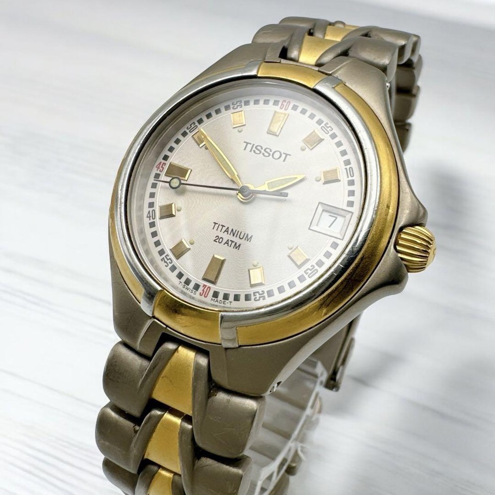 Tissot Titanium Watch Men'S 3 Hand Calendar Rare