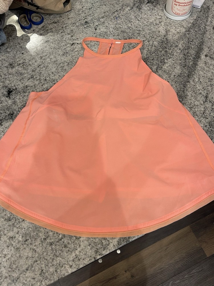 Lululemon Women's Free Spirit Tank Top Size 6 Coral Pink, Built-In Bra