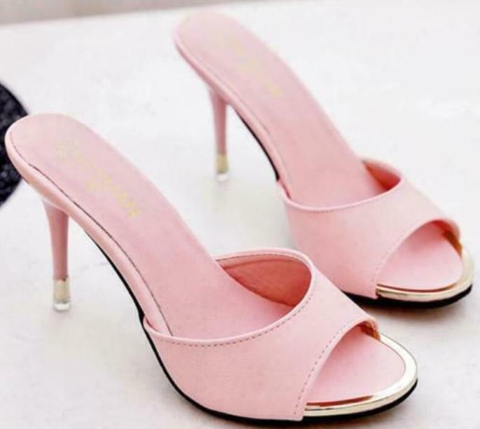 Summer Women's Open Toe Stiletto Heel Casual Slippers