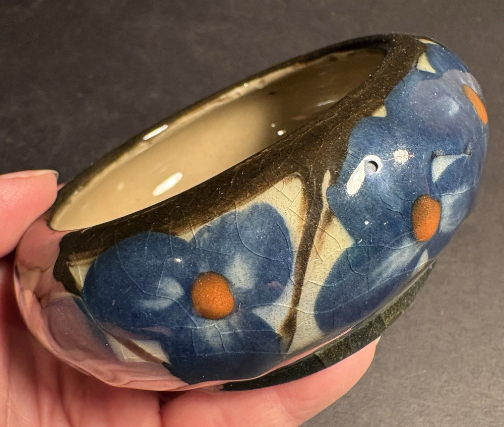 Vintage MCM Studio Art Pottery Low Bowl Denmark Danico 1920s? Horstens
