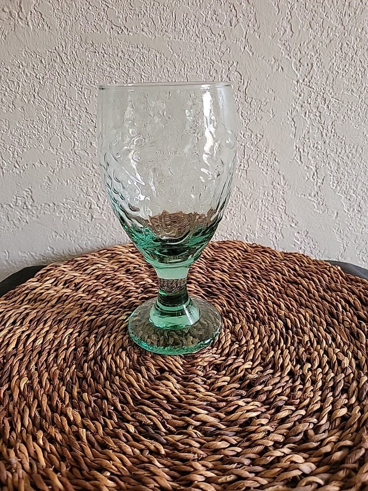 Vintage Libby 7-Inch Green Orchard Water Goblets Set of 16