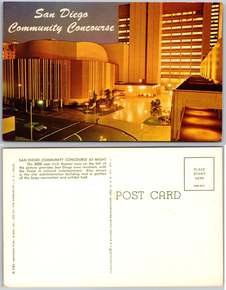 San Diego Community Concourse Postcard