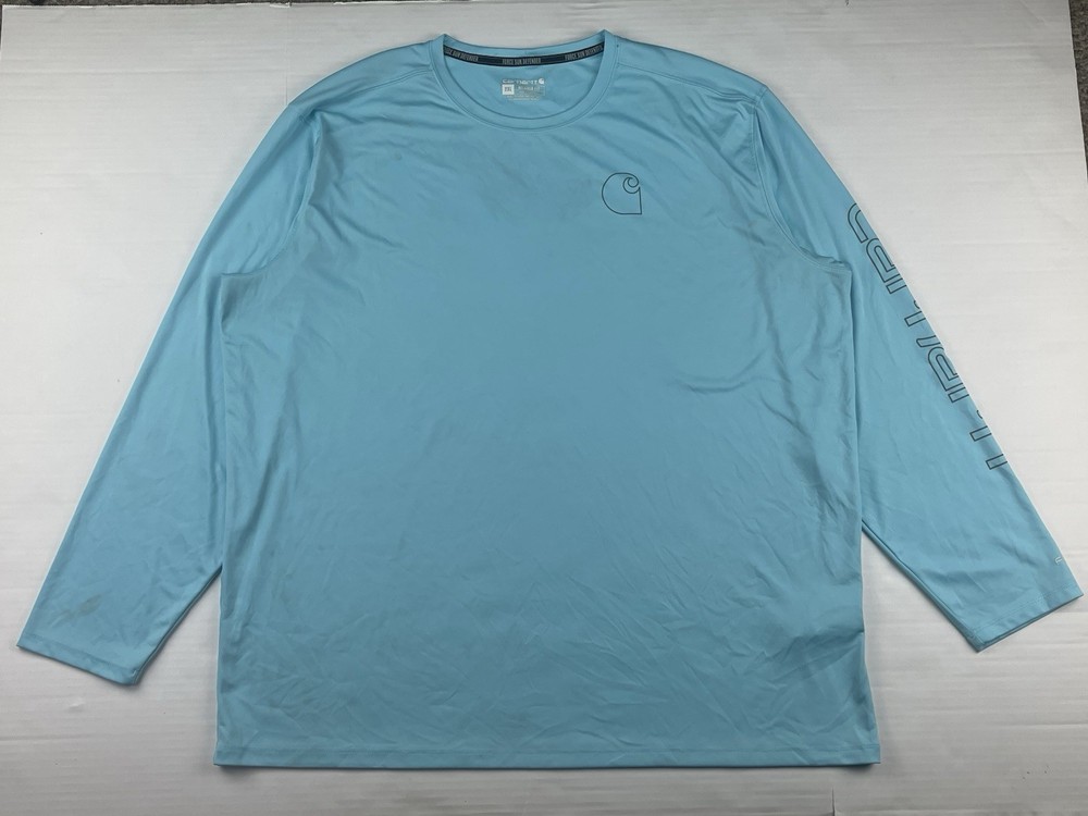 Carhartt Men’s 2XL Blue Force Sun Defender Long Sleeve Logo Shirt