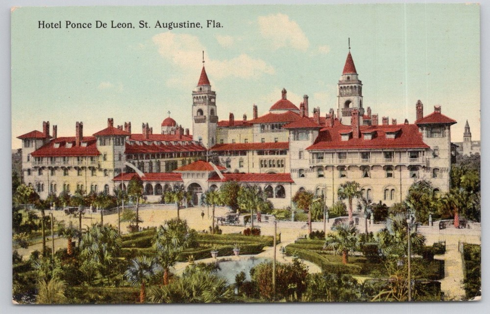 Ponce De Leon Hotel St. Augustine FL Spanish Architecture Vintage Postcard