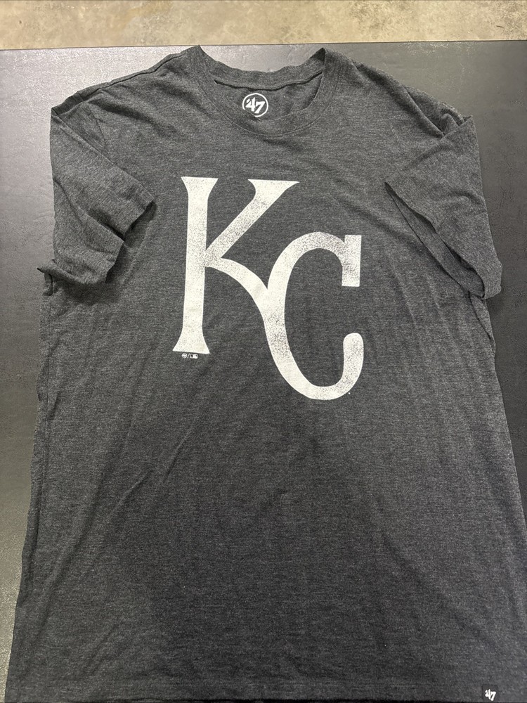 Kansas City Royals '47 Brand Gray Logo T-Shirt Size XL