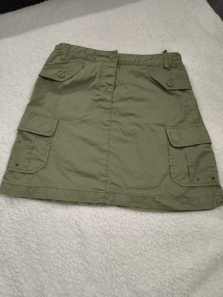 J.Crew Women Cargo Mini Skirt Olive Green Size 2 Casual Cotton Utility