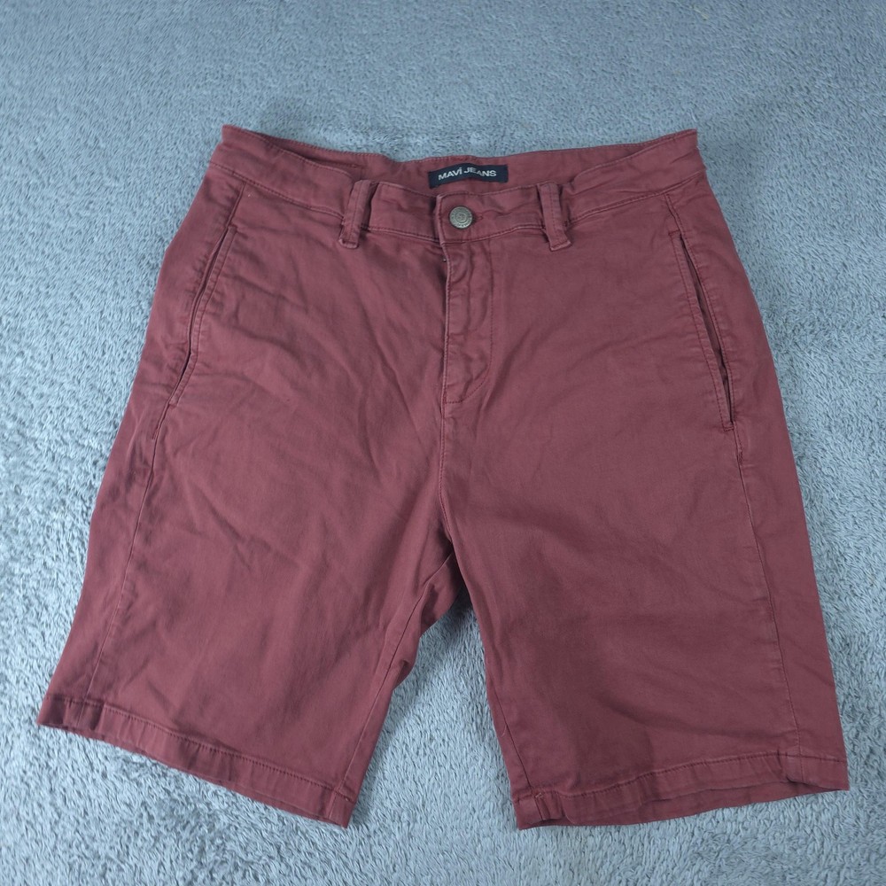 Mavi Shorts Mens 32 Red Chino Stretch Flat Front 9 Inseam Casual Summer