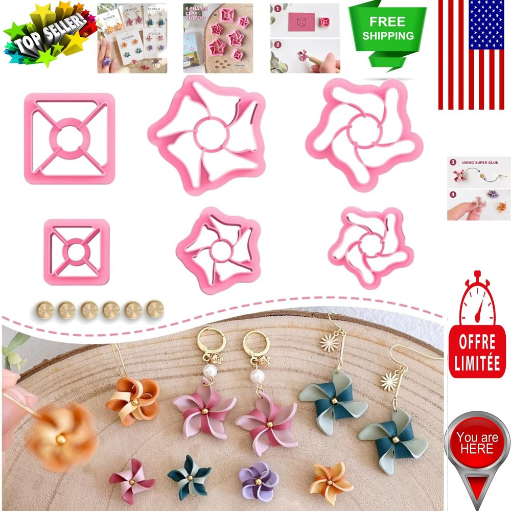 Polymer Clay Cutters Set - 6 Unique Shapes for DIY Jewelry Crafting