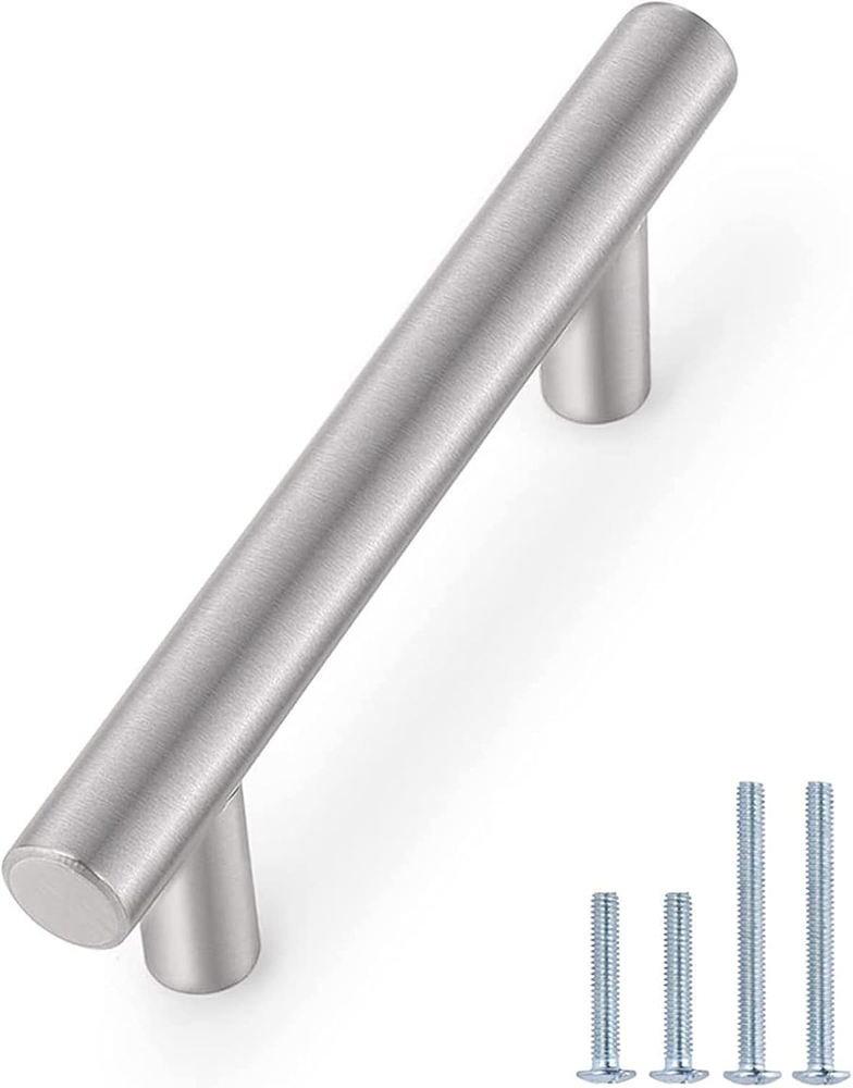 25 Pack Brushed Nickel Cabinet Handles 3 Inch Hole Centers Stainless Steel